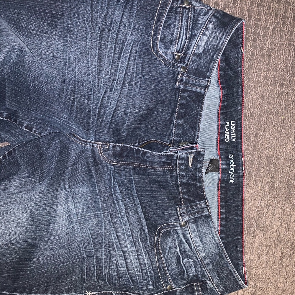 Dark wash lightly flared jeans